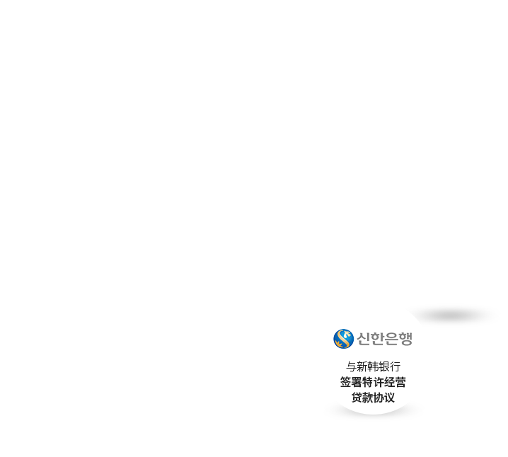 与新韩银行签署特许经营贷款协议